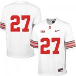 Men's NCAA Ohio State Buckeyes Only Number #27 College Stitched Diamond Quest Authentic Nike White Football Jersey HU20Y56AO